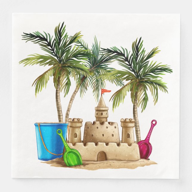 Serviette En Papier Château de Sable (Devant)