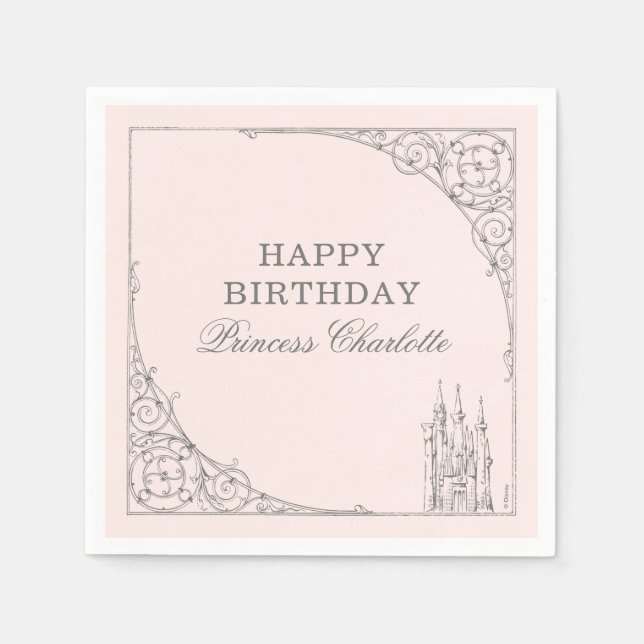 Serviette En Papier Château Disney Princess | Fairy Tale Anniversaire (Devant)