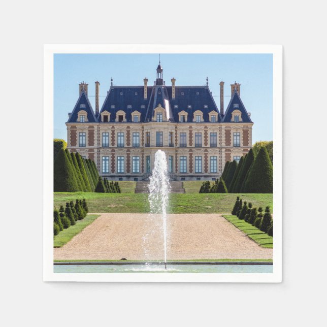 Serviette En Papier Château et parc de Sceaux en été - France (Devant)