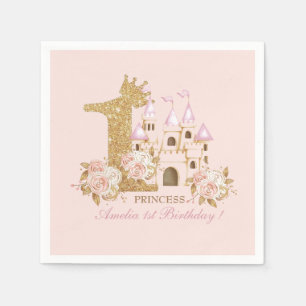 Serviette En Papier Château Princesse 1er anniversaire