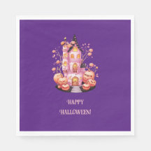Château Rose Haunted Halloween Party Napkin