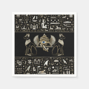 Serviette En Papier Chats égyptiens et oeil de Horus