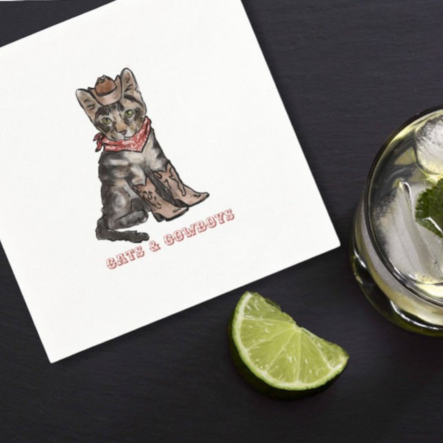 Serviette En Papier chats et cowboys (Créateur téléchargé)