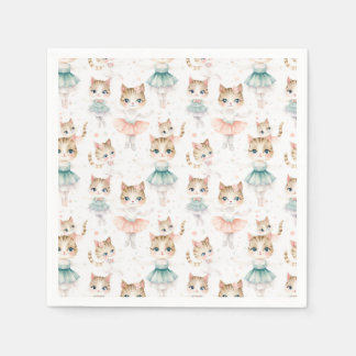 Serviette En Papier Chats Super Cute Ballerina