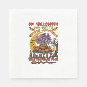 Serviette En Papier Chaudière de chat de fantôme de citrouille de Hall