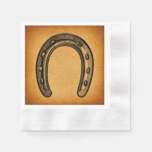 Serviette En Papier Chaussure de fer à cheval Vintage Western Chaussur