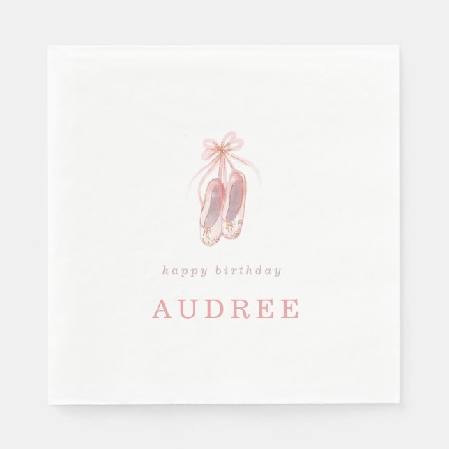 Serviette En Papier Chaussures Ballerina Rose élégant Anniversaire (Devant)