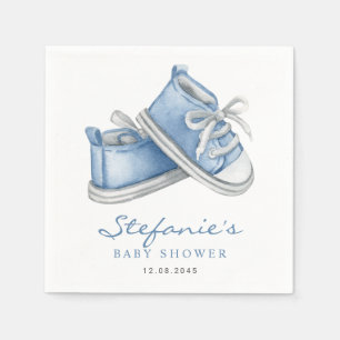 Serviette En Papier Chaussures de bébé Bleu Aquarelle C'est un Garçon