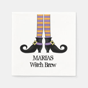 Serviette En Papier Chaussures de sorcière Whimsy avec bande violette 