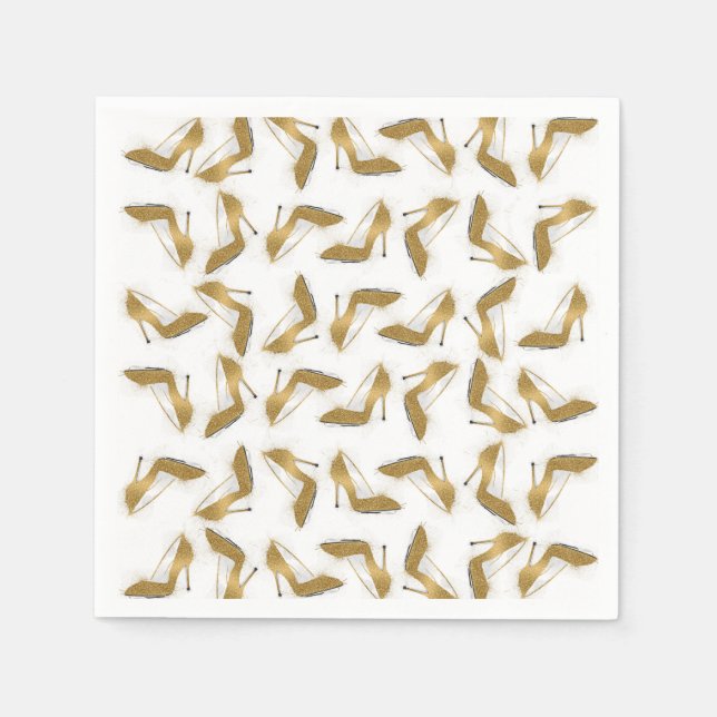 Serviette En Papier Chaussures haute talon cool à parties scintillant  (Devant)