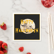 Chauve-lune noire Jaune Halloween chauves-lune