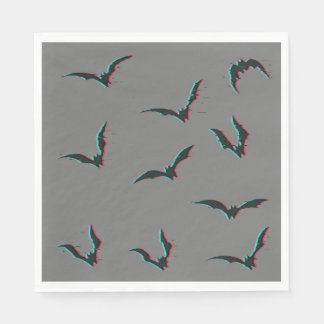 Serviette En Papier Chauve-souris d'Halloween noir et gris