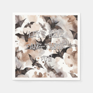 Serviette En Papier Chauve-souris éffrayante Aquarelle Halloween Fang-