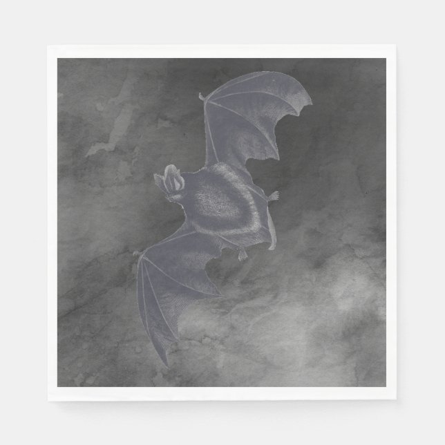 Serviette En Papier Chauve-souris vintage gris sur texture grise (Devant)