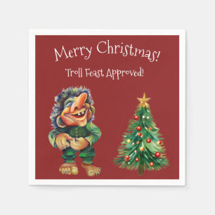 Serviette En Papier Cheeky Christmas Troll et Tree Delight