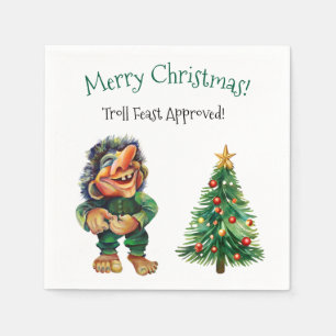 Serviette En Papier Cheeky Christmas Troll et Tree Delight