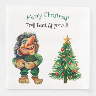 Serviette En Papier Cheeky Christmas Troll et Tree Delight