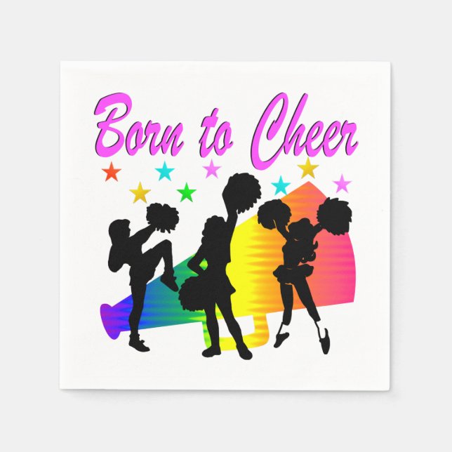 SERVIETTE EN PAPIER CHEERLEADING RAINBOW MEGAPHONE DESIGN (Devant)