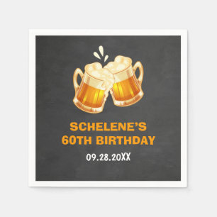 Serviette En Papier Cheers and Beers Surprise 60e Anniversaire tableau