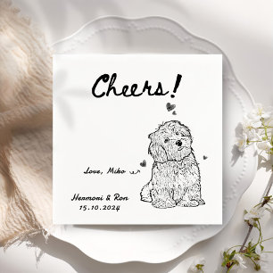 Serviette En Papier Cheers attirés Chien personnalisé Simple Mariage