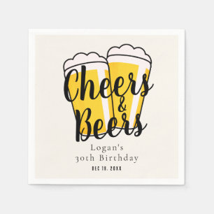 Serviette En Papier Cheers & Bières Crème d'anniversaire adulte