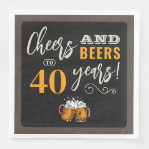 Serviette En Papier Cheers et bières Anniversaire Thème Papier Napkin