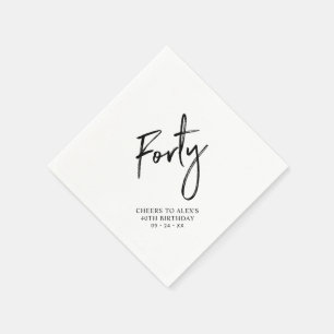Serviette En Papier Cheers Forty Moderne fête d'anniversaire adulte