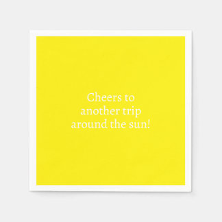 Serviette En Papier 'Cheers To Another Trip Around The Sun!' Birthday