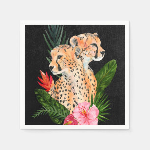 Serviette En Papier Cheetah Bouquet