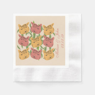 Serviette En Papier Cheetah Fête de Mariage Plantes de la Jungle