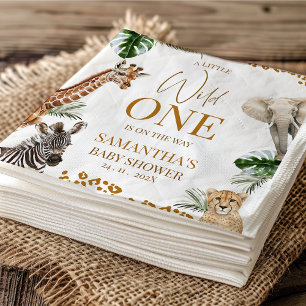Serviette En Papier Cheetah Safari Wild One Baby Shower Papier