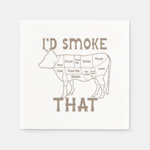 Serviette En Papier chef boucher cuisiner barbecue fumée que boeuf de