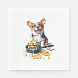 Serviette En Papier Chef Corgi - Drôle chien de Cuisine