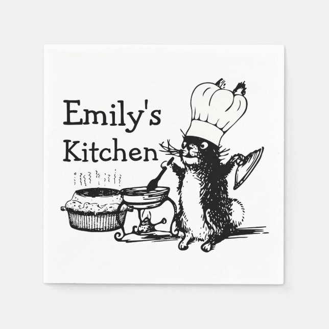 Serviette En Papier Chef Cute Bunny personnalisé (Devant)