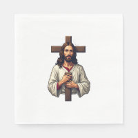 Chemise à gravure vintage portrait de Jésus Croix