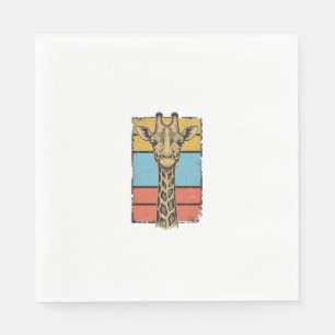 Serviette En Papier Chemise à rayures rétro girafe gravée vintage