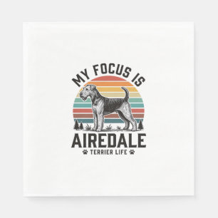 Serviette En Papier Chemise Airedale Terrier Amateur de Chien Vintage