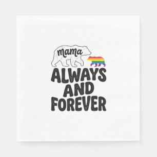 Serviette En Papier Chemise Arc-en-Ciel Vintage Mama Bear Toujours Et