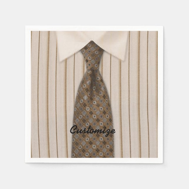 Serviette En Papier Chemise Brown et Cravate Mens Suit serviettes (Devant)