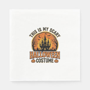 Serviette En Papier Chemise Château Hanté Costume Halloween Vintage De