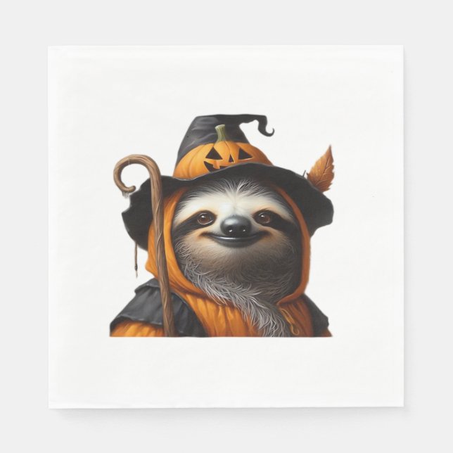 Serviette En Papier Chemise classique Sloth Halloween (Devant)