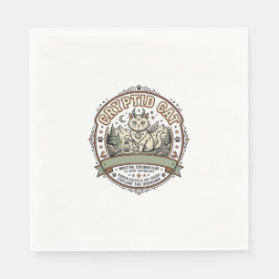 Serviette En Papier Chemise Cryptide Chat Cryptide Chat Art Vector Vin