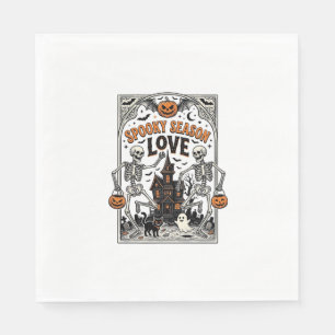 Serviette En Papier Chemise d'amour de saison effrayant squelette Hall