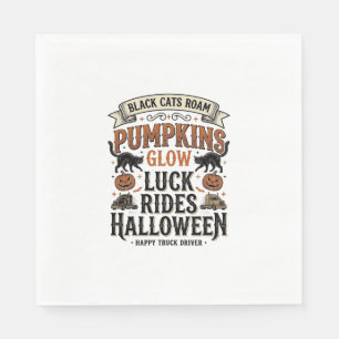 Serviette En Papier Chemise de chauffeur de camion Halloween avec chat