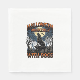 Serviette En Papier Chemise de chien Halloween Pup Cimetière Vintage
