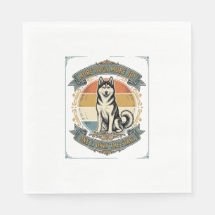 Serviette En Papier Chemise de chien Husky Gravure vintage Un chien de