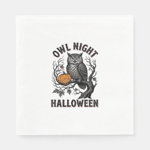 Serviette En Papier Chemise de chouette d'Halloween Dessin de fête d'o