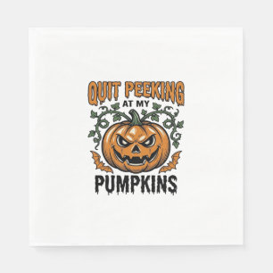 Serviette En Papier Chemise de citrouille d'Halloween Gravure vintage
