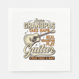 Serviette En Papier Chemise de conception de gravure vintage de guitar