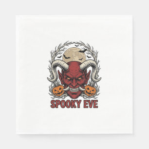 Serviette En Papier Chemise de Démon Halloween avec Gravure Vintage Ci
